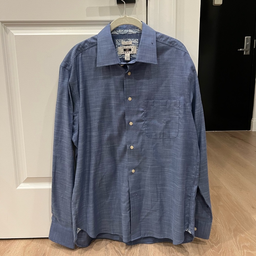 Blue button down shirt